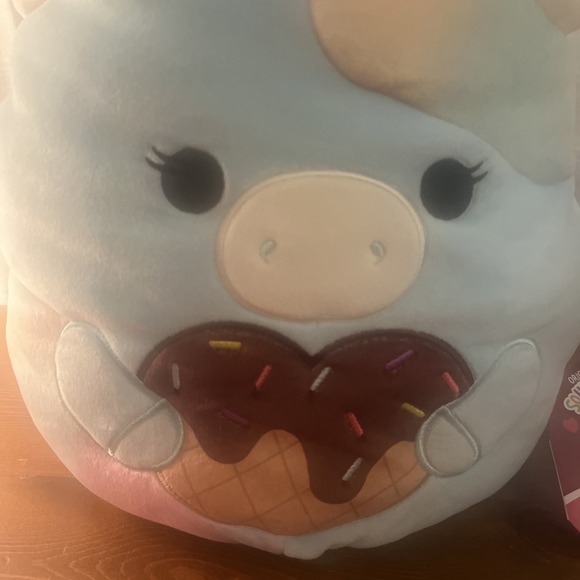 Squishmallows Jumbo 16"‎ Valentine Caedia the Cow Plush – Ice Cream Heart - Picture 3 of 10